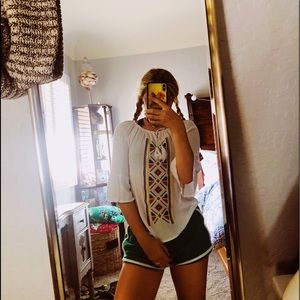 Quarter sleeve white shirt